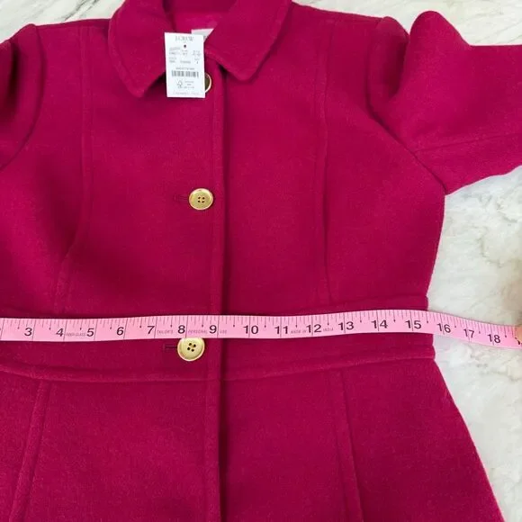 J. Crew wool blend Lady day coat in brilliant berry size 4 NWT - Picture 7 of 11
